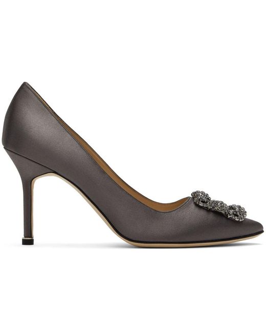 gray satin heels