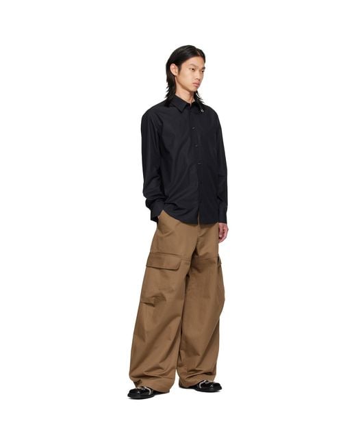 Simone Rocha Brown Balloon Knee Pleat Cargo Pants for men