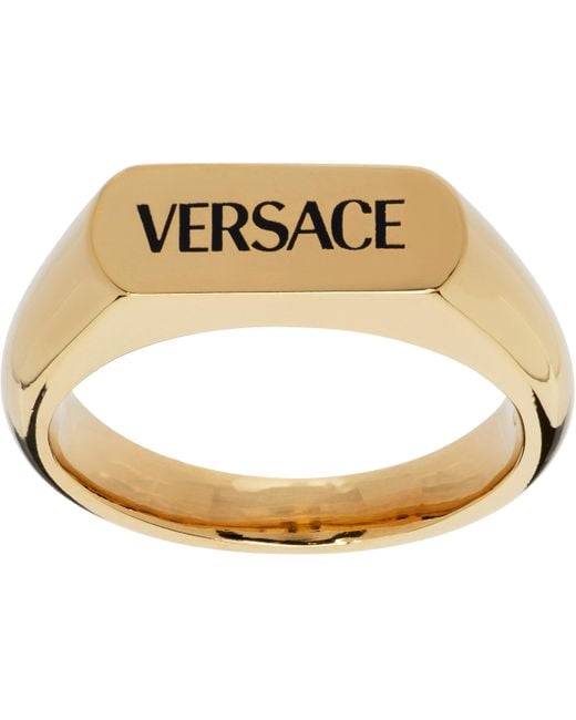 Versace Metallic Logo Ring