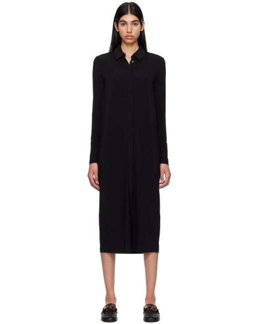 Max Mara Black Spread Collar Midi Dress | Lyst
