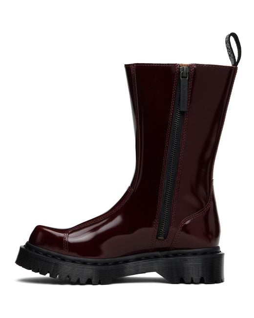 Dr. Martens Brown Burgundy Rejena Laquered Leather Boots