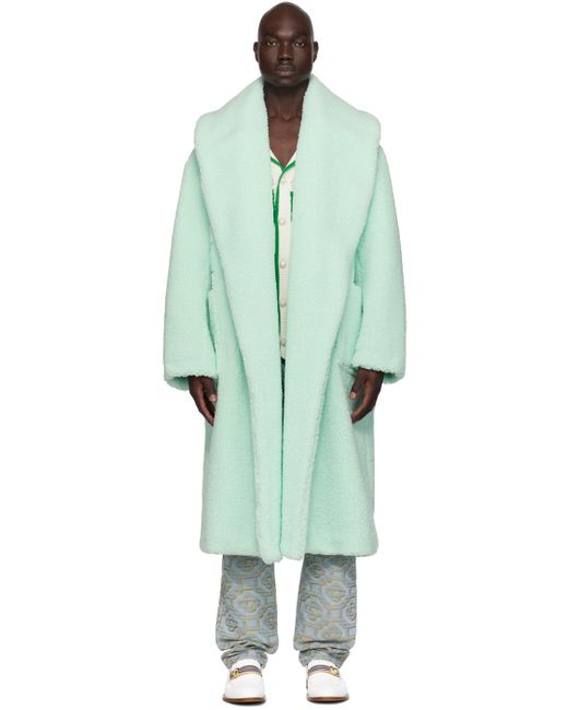 Casablancabrand Green Belt Faux-shearling Coat for men