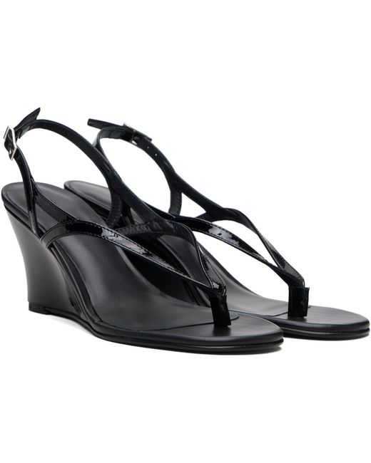 GIMAGUAS Black Wedge Heeled Sandals