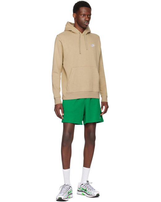 Nike Green Khaki Embroidered Hoodie for men