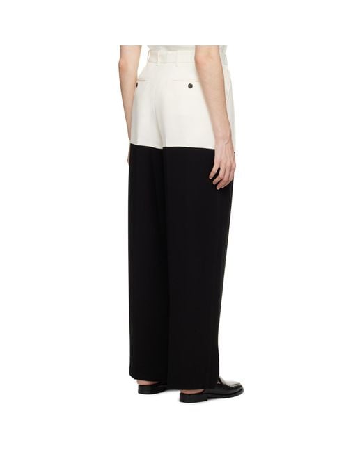 3.1 Phillip Lim Off-white & Black Colorblock Trousers