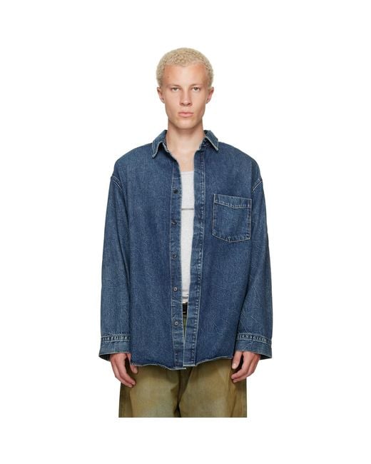 Agolde Blue Boyle Denim Shirt for men