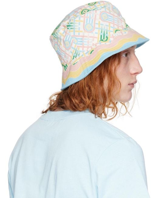 Casablancabrand Blue Ping Pong Bucket Hat for men