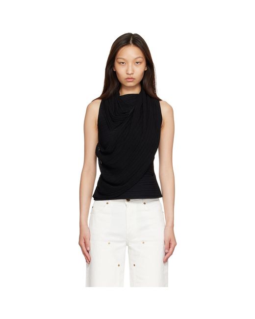 Balmain Black One Shoulder Top