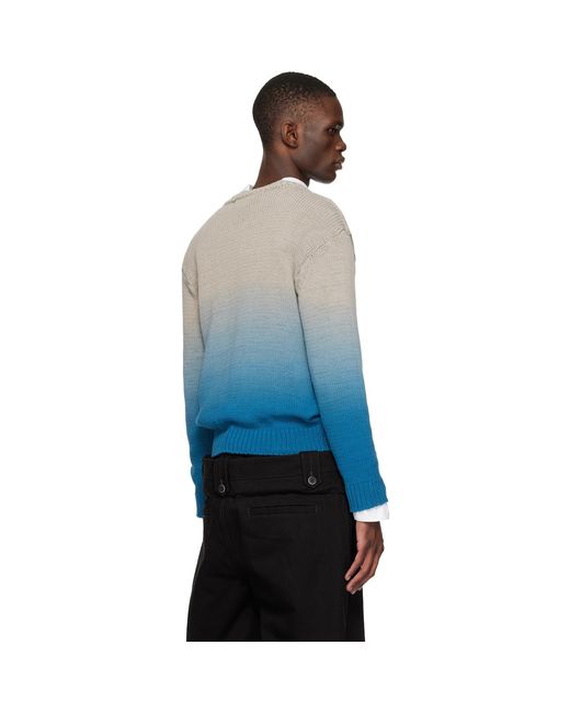 ANDERSSON BELL Blue Gradient Henry-Neck Sweater for men