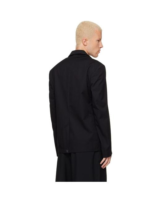 Dries Van Noten Black Cotton & Wool Twill Blazer for men
