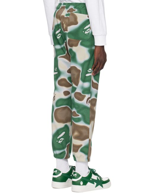 Pantalon de survêtement vert et brun à étoile emblématique et à motif camouflage liquid A Bathing Ape pour homme en coloris Green
