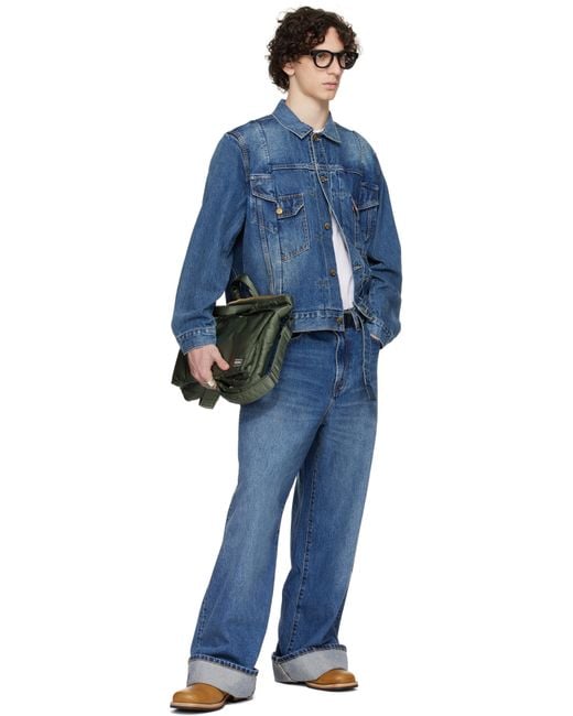 【関税込み】sacai ブルー Levi'sエディション デニムジャケット sacai: ブルー Levi'sエディション デニムジャケット | SSENSE 日本