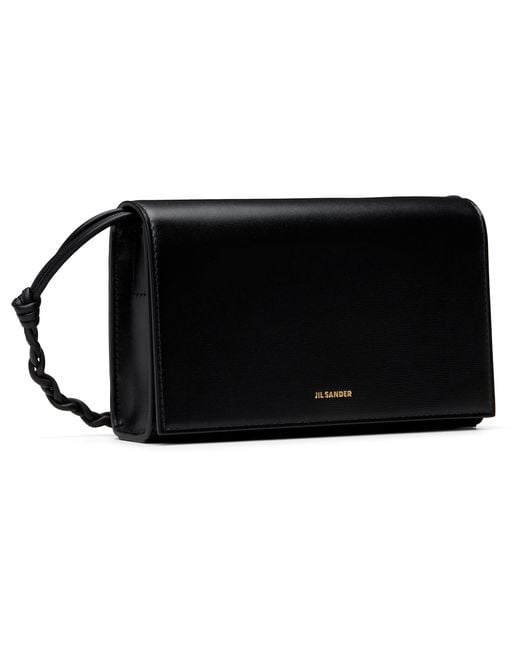 Jil Sander Black Strap Tangle Wallet Bag