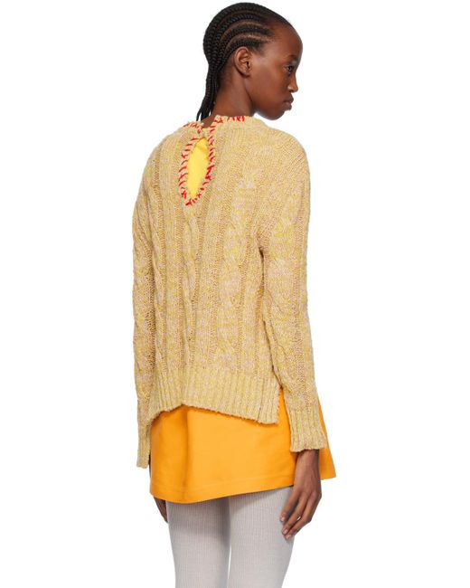 Marni Orange Yellow Distressed Sweater