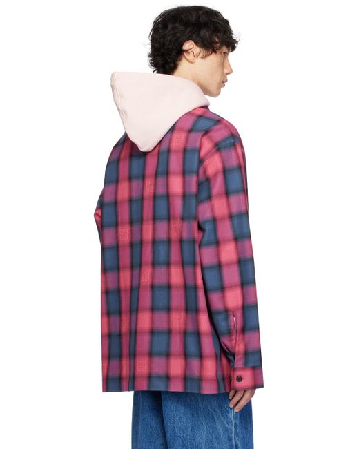 Givenchy Red Blue & Pink Check Shirt for men