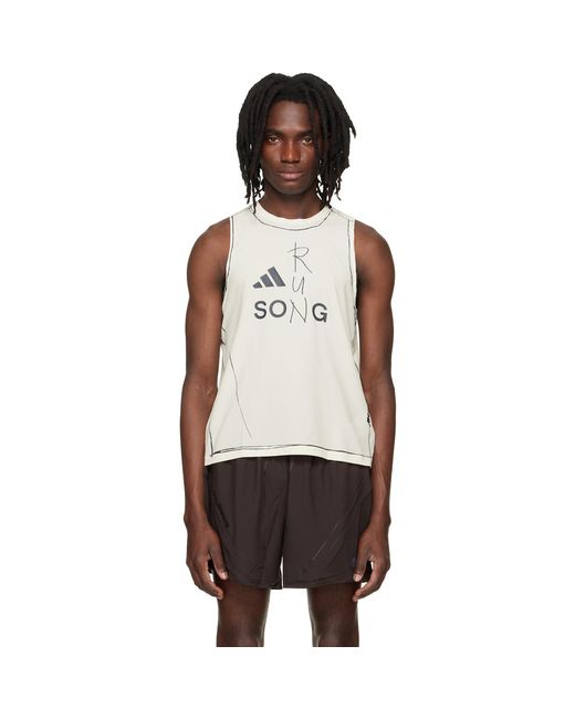 Song For The Mute Black Off- Adidas Originals Edition Adirun01 Running Tank Top for men