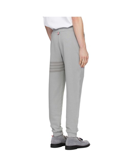 Thom Browne Black Overdyed Solid Loopback 4 Bar Sweatpants for men