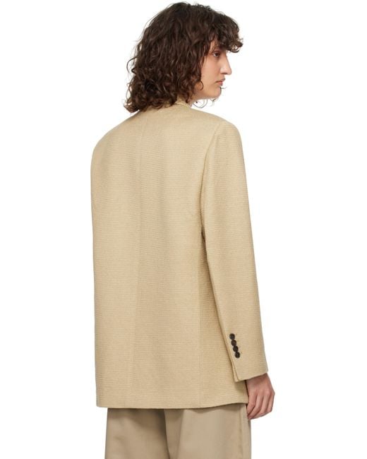 RECTO. ベージュ オーバーサイズ シングルブレスト ツイードジャケット Natural