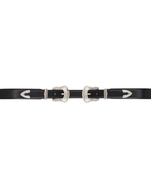 Toga Black Double Buckle Belt