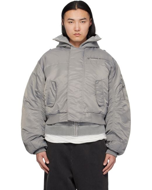 Entire studios A-2 Bomber Jacket in Grey for Men | Lyst UK