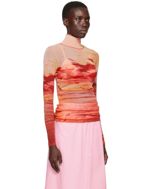 Maison Kitsuné Red Sunset Landscape Turtleneck