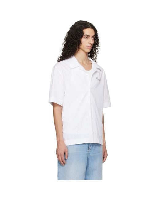 Givenchy White Poplin Stamp Print' Shirt for men