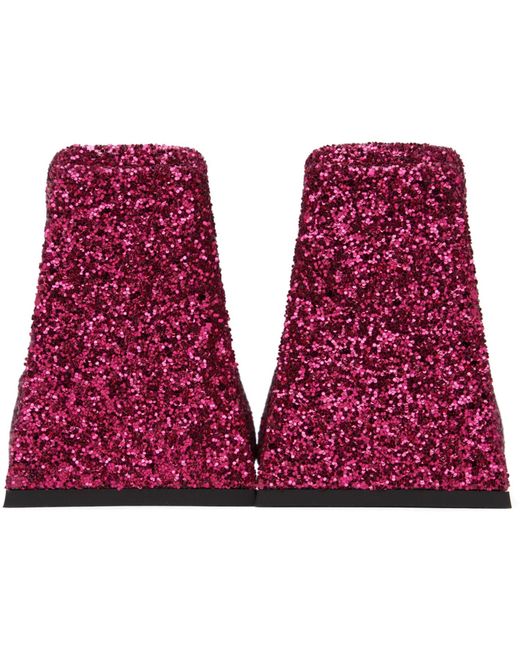 The Attico Red Pink Devon Mules