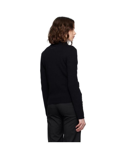 MM6 by Maison Margiela Black Wool Sweater