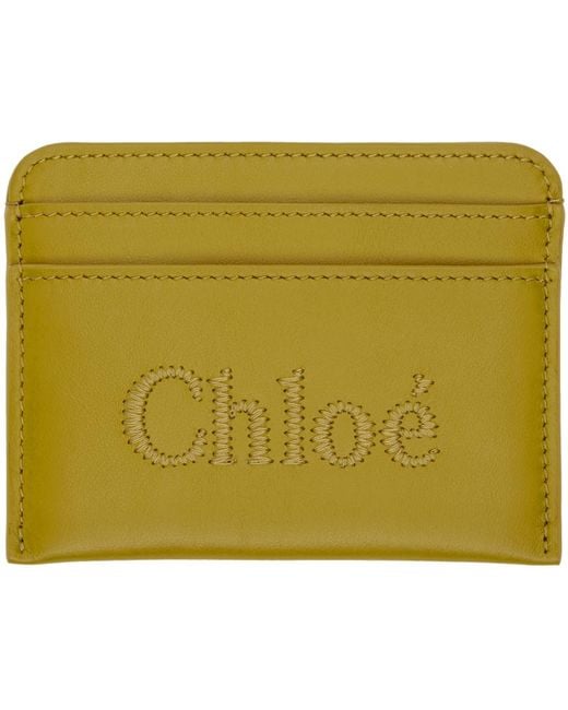 Chloé Green Khaki Sense Card Holder