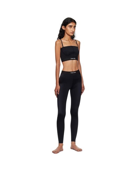 Tom Ford Black Form-Fitting Velour Leggings