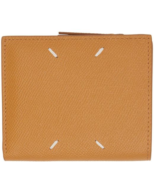 Maison Margiela Natural Orange Four Stitches Wallet for men