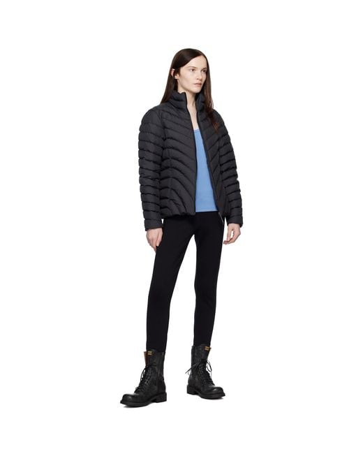 Moncler Black Grange Diagonal-Quilted Short Down Jacket