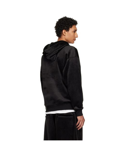 Y-3 Black Velvet Corduroy Hoodie for men