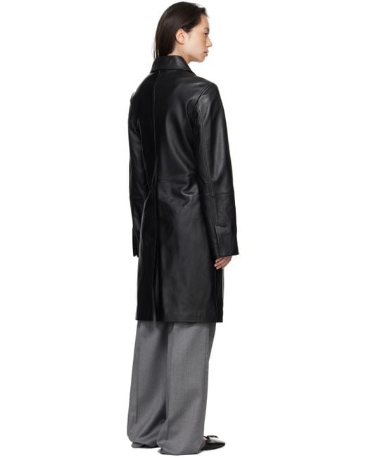 【関税込み】Loulou de Saison ブラック Gilo レザーコート Loulou de Saison Black Gilo Leather Coat | REVERSIBLE