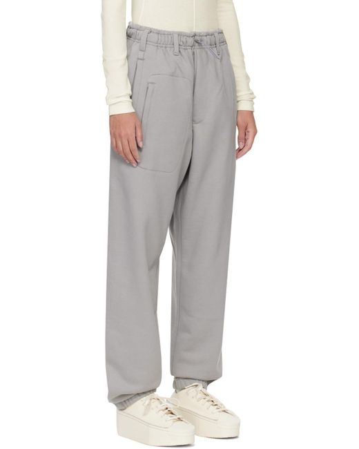 Y-3 White Gray Five-pocket Sweatpants for men