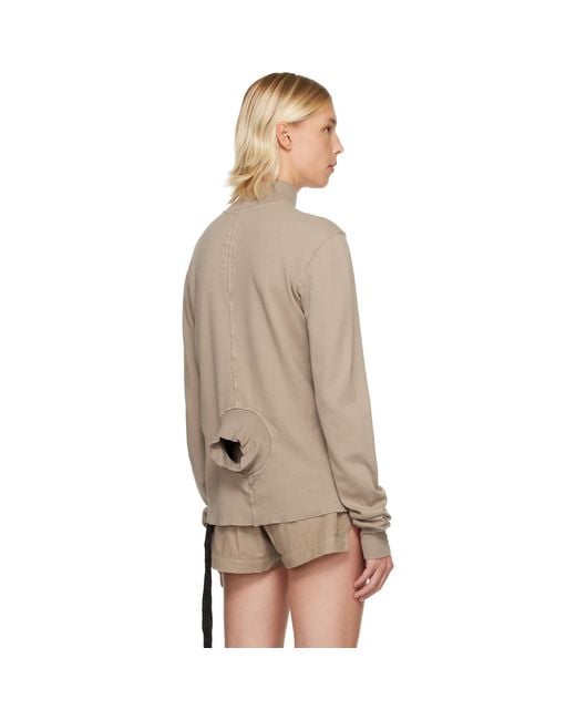 Rick Owens Natural Taupe Concordians Headon Dbl Sweater