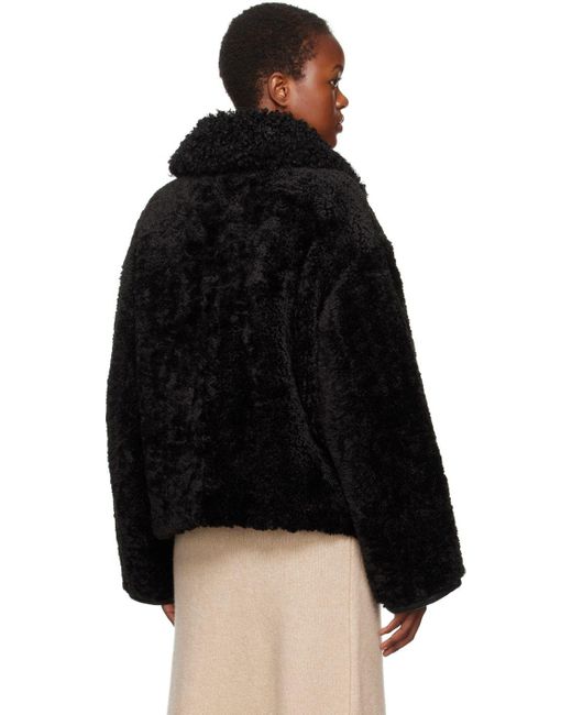 Stand Studio Black Joann Fauxfur Jacket Lyst
