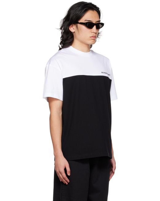 VTMNTS Black Numbe Color Block T-shirt for men