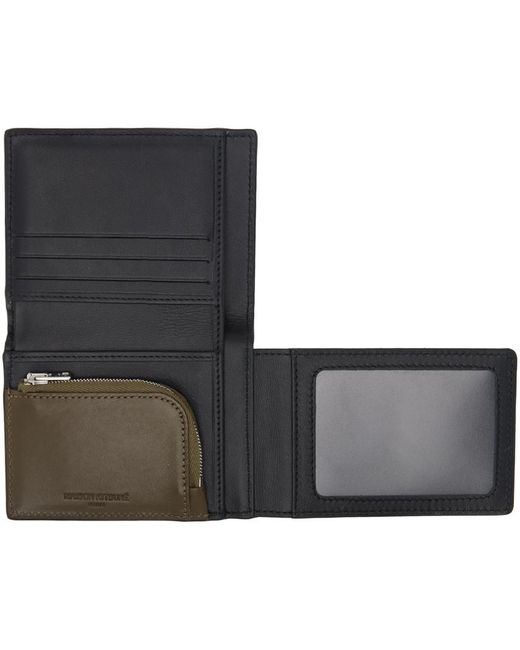 Maison Kitsuné Black Trifold Wallet for men