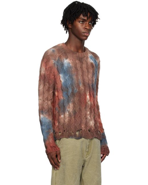 Acne Multicolor Kabio Tie-dye Cotton Knitted Jumper for men