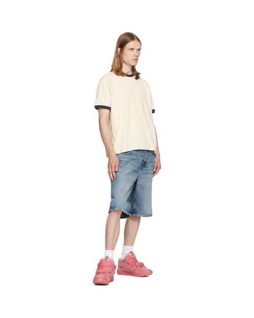 Lanvin Pink Monochrome Suede Curb Sneakers for men