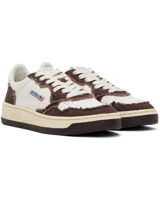 Autry Black White & Brown Medalist Low Sneakers for men