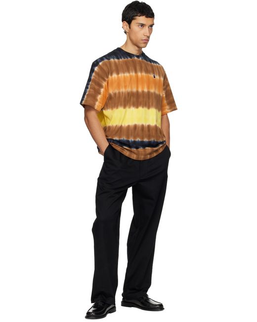 A Bathing Ape Orange Drip Stripe One Point T-Shirt for men