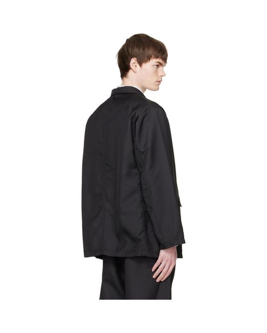 Nanamica Black Polyester Twill Club Blazer for men