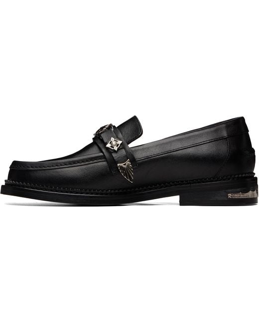 Toga Virilis Black Ssense Exclusive Saffiano Classic Loafers for men