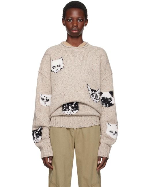 Acne Natural Intarsia-Knit Sweater