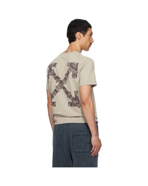 Off-White c/o Virgil Abloh Gray Heraldic Arrow Slim T-Shirt for men