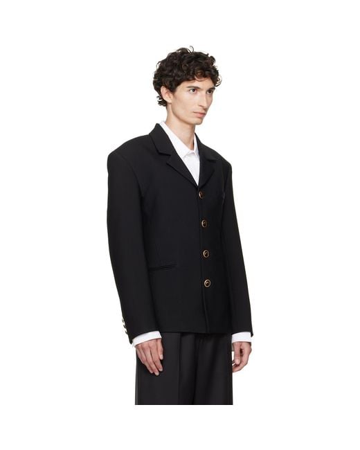 MARINE SERRE Black Tailored Wool Serge Blazer for men