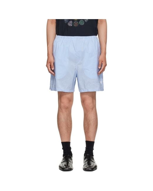 Balenciaga Blue Technical Stripes Boxer Shorts for men