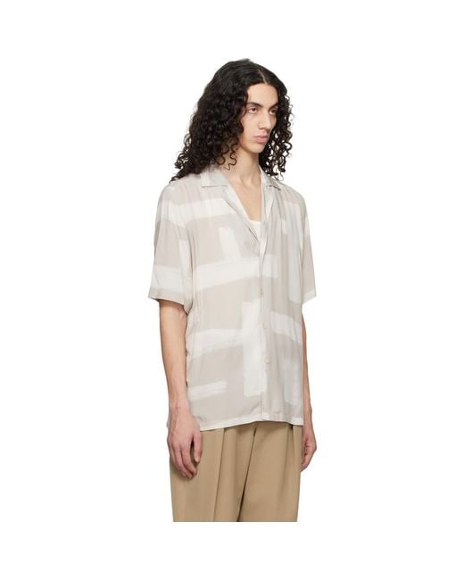 Boss Multicolor Taupe Regular-Fit Maxi Print Shirt for men